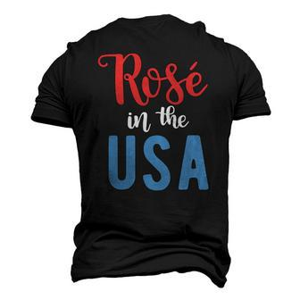Rose In The Usa Cute Drinking 4Th Of July Men's 3D T-Shirt Back Print | Mazezy