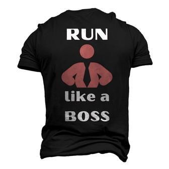 Run Like A Boss Funny Quote Men's 3D Print Graphic Crewneck Short Sleeve T-shirt - Monsterry DE