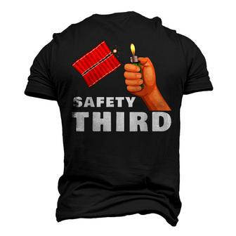 Safety Third 4Th Of July Patriotic Fireworks Men's 3D T-shirt Back Print - Seseable