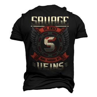 Savage Blood Run Through My Veins Name V6 Men's 3D T-shirt Back Print - Seseable