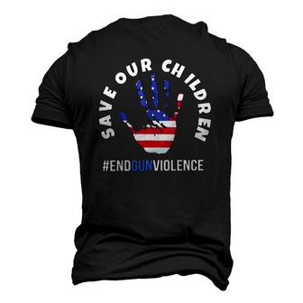 Save Our Children End Gun Violence American Flag Handprint Men's 3D T-Shirt Back Print | Mazezy