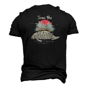 Save The Manatees Retro Manatee Men's 3D T-Shirt Back Print | Mazezy