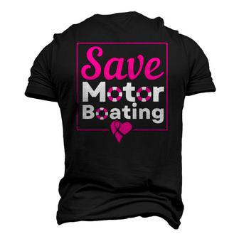 Save Motor Boating Breast Cancer Awareness Pink Ribbon Men Men's 3D T-Shirt Back Print | Mazezy