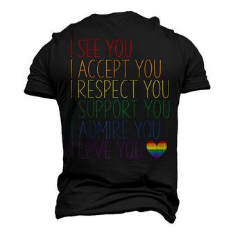 I See Accept Respect Support Admire Love You Lgbtq V2 Men's 3D T-shirt Back Print - Seseable