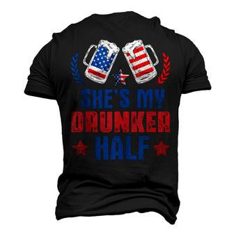 Shes My Drunker Half 4Th July Matching Couples Drinking Men's 3D T-shirt Back Print - Seseable
