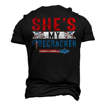 Mens Shes My Firecracker 4Th July Matching Couples For Him Men's 3D T-shirt Back Print - Seseable