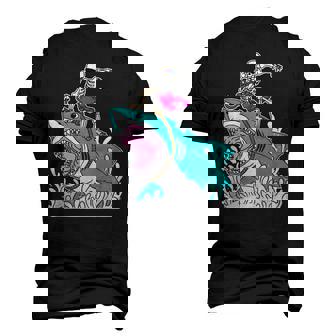 Skeleton Surfing Shark Halloween Men's 3D T-Shirt Back Print | Mazezy