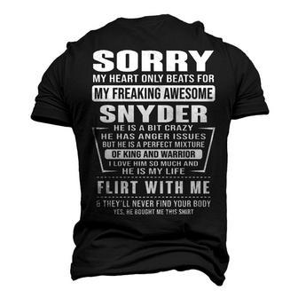 Snyder Name Sorry My Heart Only Beats For Snyder Men's 3D T-shirt Back Print - Seseable
