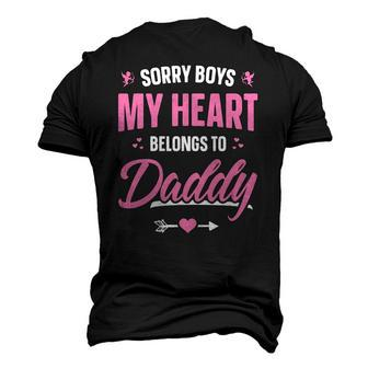 Sorry Boys My Heart Belongs To Daddy Girls Valentine Men's 3D T-Shirt Back Print | Mazezy