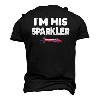 Womens Im His Sparkler Fireworks Couple Matching 4Th Of July Men's 3D T-Shirt Back Print | Mazezy