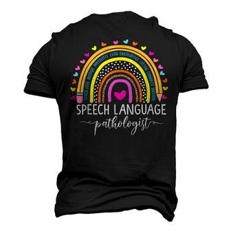 Speech Language Pathologist Rainbow Speech Therapy Slp V2 Men's 3D T-Shirt Back Print | Mazezy