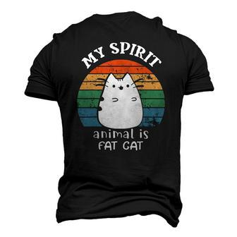 My Spirit Animal Is Fat Cat For Fat Cat Lover Vintage Style Men's 3D T-Shirt Back Print | Mazezy