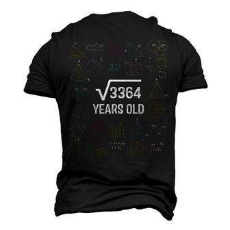Square Root Of 3364 Cool Fifty Eight Years Old 58Th Birthday Men's 3D T-shirt Back Print - Seseable