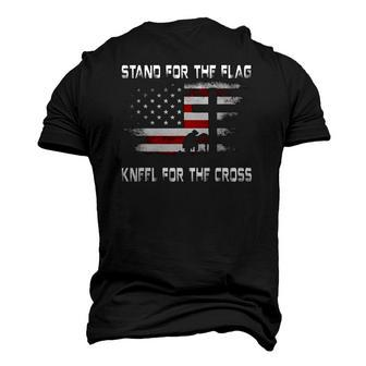 Stand For The Flag Kneel For The Cross 4Th Of July Men's 3D T-Shirt Back Print | Mazezy