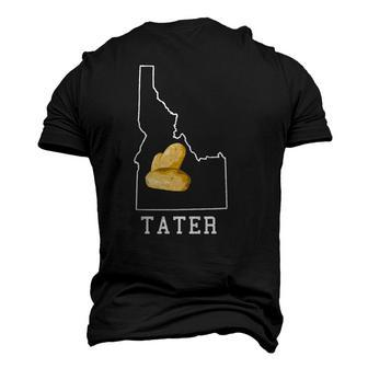 State Of Idaho Map Idahoan Potato Tater Idaho Men's 3D T-Shirt Back Print | Mazezy