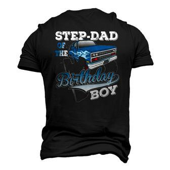 Mens Step-Dad Of The Birthday Boy Monster Truck Birthday Men's 3D T-Shirt Back Print | Mazezy