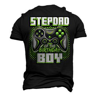 Mens Stepdad Of The Birthday Boy Matching Family Video Game Party V2 Men's 3D T-shirt Back Print - Seseable