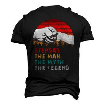 Stepdad The Man The Myth The Legend Men's 3D Print Graphic Crewneck Short Sleeve T-shirt - Monsterry