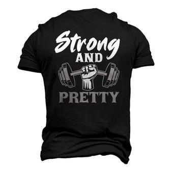 Strong And Pretty Gym Fitness Sport Bodybuilding Men's 3D T-Shirt Back Print | Mazezy