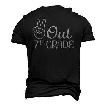 Summer Last Day Of School Graduation Peace Out 7Th Grade Men's 3D T-Shirt Back Print | Mazezy