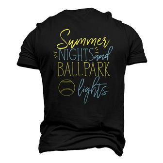 Summer Nights And Ball Park Lights Baseball Fans Men's 3D T-Shirt Back Print | Mazezy