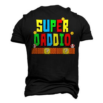 Super-Daddio Funny Dad Daddy Father Video Game Lovers Men's 3D Print Graphic Crewneck Short Sleeve T-shirt - Monsterry
