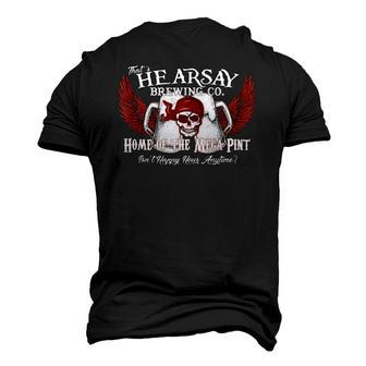 Thats Hearsay Brewing Co Home Of The Mega Pint Skull Men's 3D T-Shirt Back Print | Mazezy