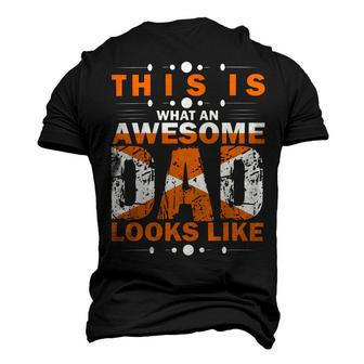 This Is What An Awesome Dad Looks Like Fathers Day T Shirts Men's 3D Print Graphic Crewneck Short Sleeve T-shirt - Monsterry
