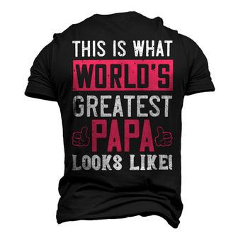 This Is What The World’S Greatest Papa Looks Like Papa T-Shirt Fathers Day Gift Men's 3D Print Graphic Crewneck Short Sleeve T-shirt - Monsterry