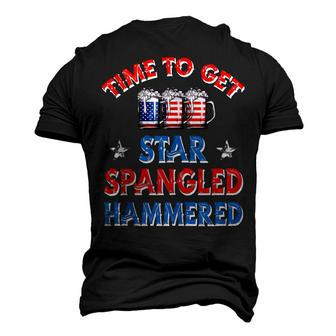 Time To Get Star Spangled Hammered 4Th Of July Beer Western Men's 3D T-shirt Back Print - Seseable