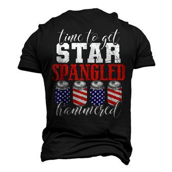 Time To Get Star Spangled Hammered - July 4Th Drinking Men's 3D T-shirt Back Print - Seseable