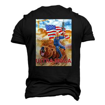 Trump Ultra Maga The Great Maga King Trump Riding Bear Men's 3D T-Shirt Back Print | Mazezy