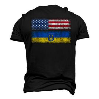 Ukrainian American Flag Ukraine Usa America Roots Men's 3D T-shirt Back Print - Seseable