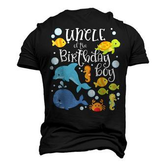Uncle Of The Birthday Boy Sea Fish Aquarium Matching Family Men's 3D T-shirt Back Print - Seseable
