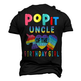 Uncle Of The Birthday Girl Pop It Unicorn Birthday Kids Men's 3D T-shirt Back Print - Seseable
