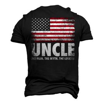 Uncle The Man Myth Legend Fathers Day 4Th Of July Men's 3D T-shirt Back Print - Seseable