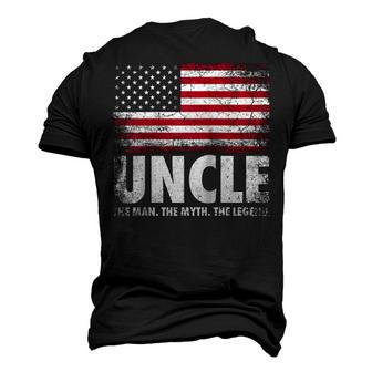 Mens Uncle The Man Myth Legend Fathers Day 4Th Of July Men's 3D T-shirt Back Print - Seseable