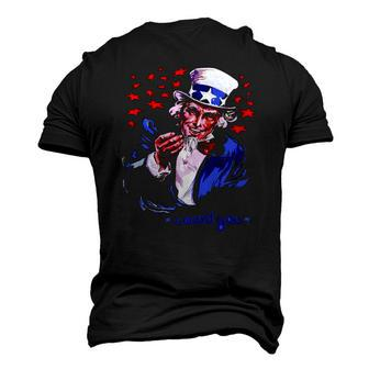 Uncle Sam I Want You 4Th Of July Men's 3D T-Shirt Back Print | Mazezy