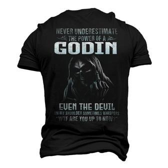 Never Underestimate The Power Of An Godin Even The Devil V5 Men's 3D T-shirt Back Print - Seseable