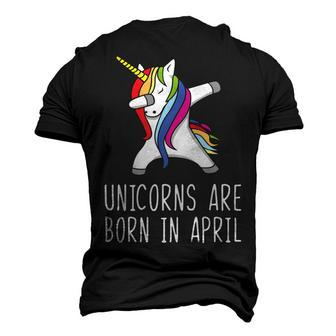 Unicorns Are Born In April Men's 3D T-shirt Back Print - Seseable
