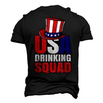 Usa Drinking Squad Apparel Patriotic American 4Th Of July Men's 3D T-shirt Back Print - Seseable