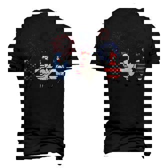 Usa Flag Chicken Fireworks Patriotic 4Th Of July Men's 3D T-Shirt Back Print | Mazezy