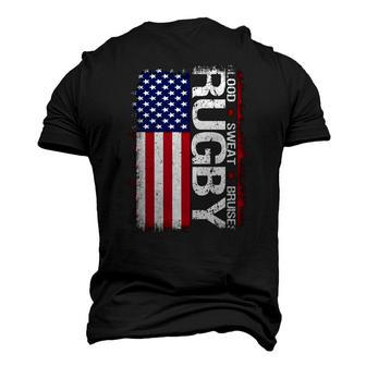 Usa Rugby American Flag Distressed Rugby 4Th Of July Men's 3D T-Shirt Back Print | Mazezy