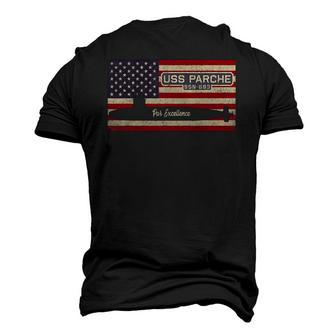 Uss Parche Ssn-683 Submarine Usa American Flag Men's 3D T-Shirt Back Print | Mazezy