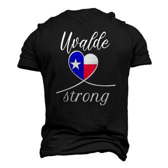 Uvalde Strong Tee End Gun Violence Texan Flag Heart Men's 3D T-Shirt Back Print | Mazezy