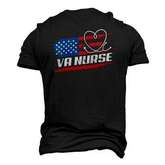 Womens Va Nurse Usa American Flag Stethoscope 4Th Of July Patriotic V-Neck Men's 3D T-Shirt Back Print | Mazezy