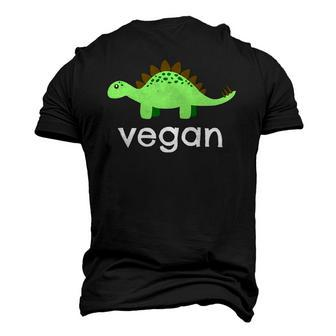 Vegan Dinosaur Green Save Wildlife Men's 3D T-Shirt Back Print | Mazezy