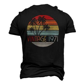 Vintage 1971 Sunset Palm Tree 51 Years Old 51St Birthday Men's 3D T-Shirt Back Print | Mazezy