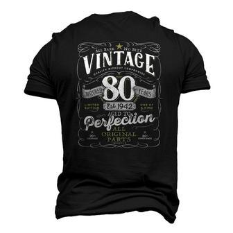 Vintage 80Th Birthday For Him 1942 Aged To Perfection Men's 3D T-Shirt Back Print | Mazezy