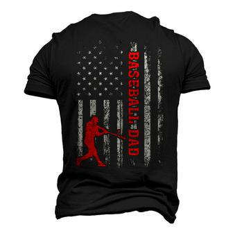 Vintage Baseball Dad American Flag Baseball 4Th Of July Zip Men's 3D T-shirt Back Print - Seseable